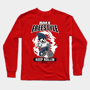 BMX skull Freestyle Cartoon Long Sleeve T-Shirt